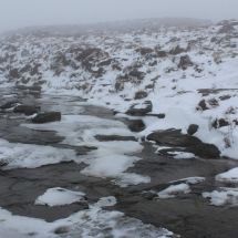 Icy stream heading to the Downfall. Photo © SHT