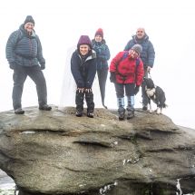 Don't fall! Kinder Low trig point. Photo © SBN